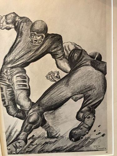 Ernie Barns American Artist 1938-2009 “NFL Players” Lithograph  16x11”