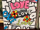 California Abstract Artist Paco Lane “LOVE,LOVE,LOVE 12x12” Oil