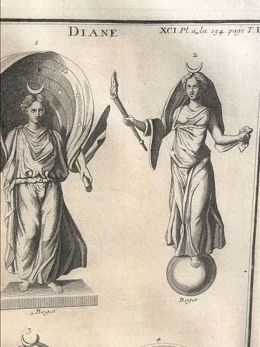 Diane Roman Mythology Figure Print dated 1794