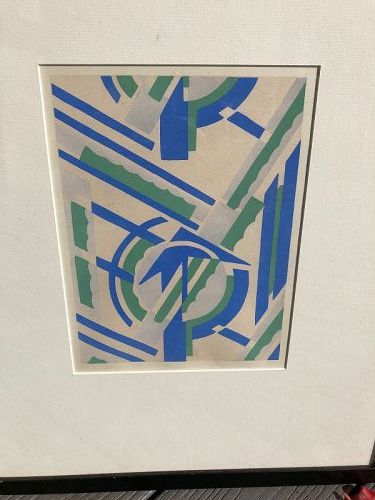 “Geometric” Abstraction Style of Sonya Delaunay Lithograph 10x8”