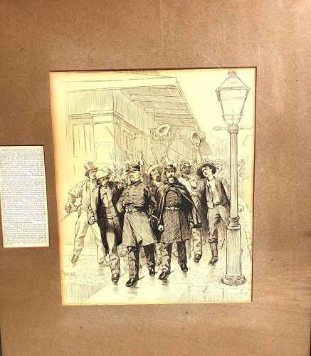 “Yankees In New Orleans” Lithograph By Thure de Thulstrup 1848-1930