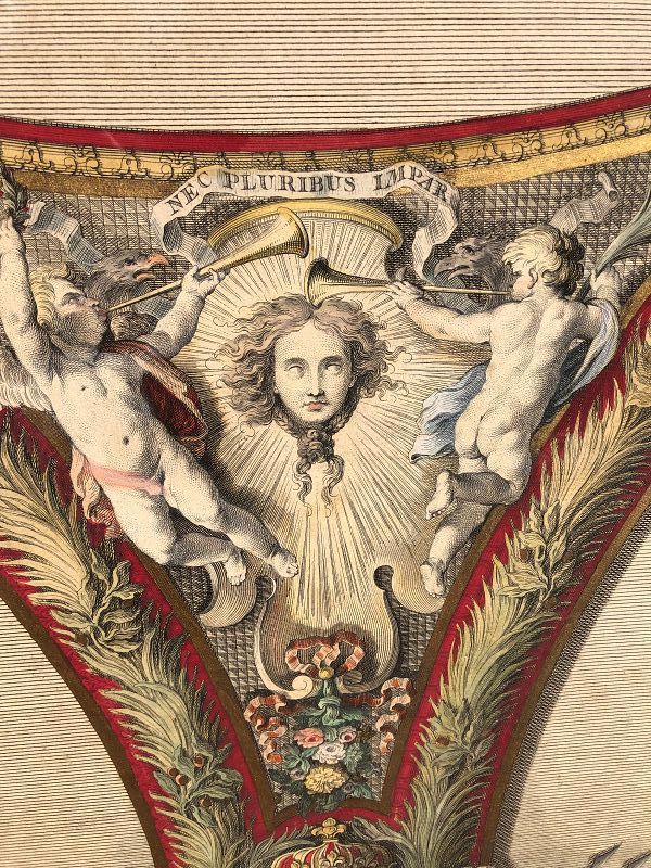 French Ornamental Design Engraving Of The18th Century 16x14” (item