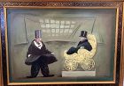 Italian Artist Mario Russo 1925-2000 “Fellini Dolce Vida” Oil 16x20