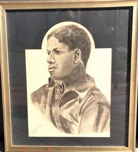 Portrait Of A Young Boy Signed Gottlieb 1940 in graphite 20x14”