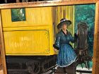 Mario Russo Italian Artist 1925-2000 “The Yellow Train” Oil 16x20”