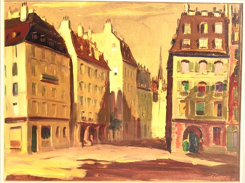 Prague Cityscape By American Artist Douglas Fraser 1885-1950 12x16”