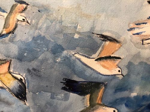 American Watercolorist Delores Roles brings  “Birds in Flight”