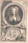Eighteenth Century Etching Of Isaac Newton Dated 1748 21x16”