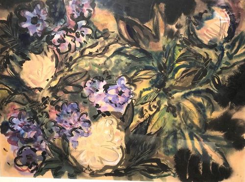 Important 1930s Abstract By French  Artist Veriez “spray of Flowers”