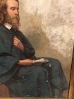 Poet Lord Tennyson 1809-1892 Portrait Study In Oil 20x16”