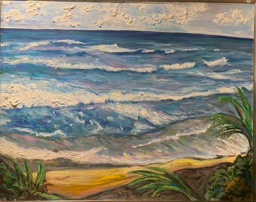 Anne Lane American Master “Beach Scene” Oil 40 x 50”
