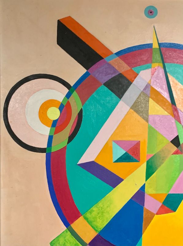 Max Kassler American Master  “Geometric Circle” Oil 40x40