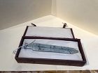 Chinese Song Dynasty Jadeite Knife Blade in custom case 6.25”
