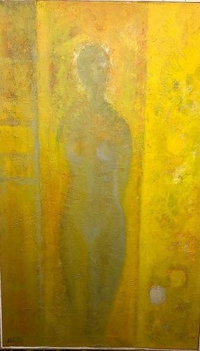 “Abstract Figure in Gold, Eve”Ernesto Alcantara Mexican Master Painter