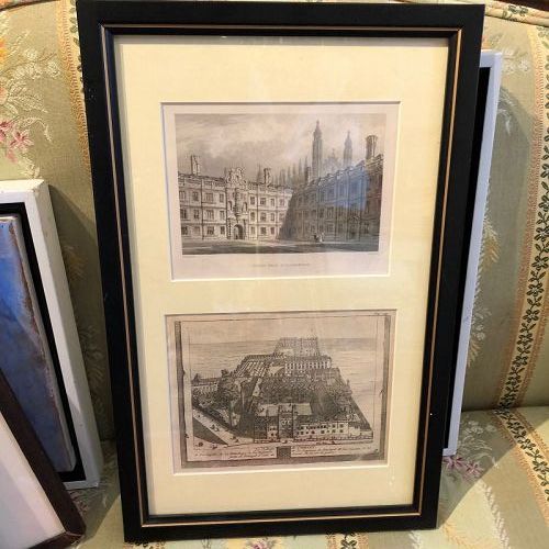 Rare Double Framed English and French Lithographs 19th & 17th Centurie