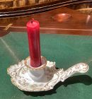 Limoges Porcelain Chamber Stick, French, Early 20th Century, 3x7”