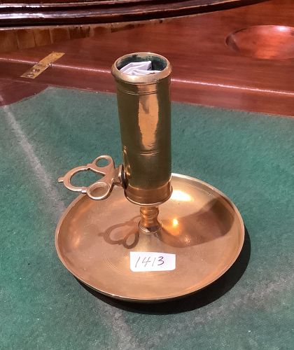 Beautiful French Chamber Stick With Adjuster 4.5x4.5” Brass