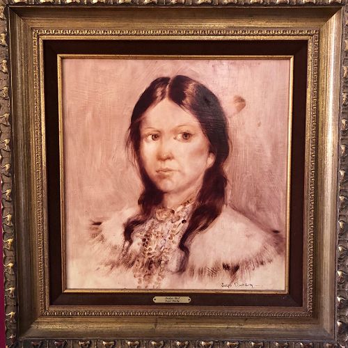 Joe Dawley 1936-2008 Native American Princess Oil 18x18”