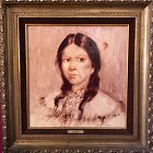 Joseph Dawley 1936-2008 Native American Princess Oil 18x18”