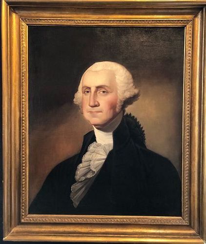 Portrait of George Washington Oil, After Artist Gilbert Stewart c.1825