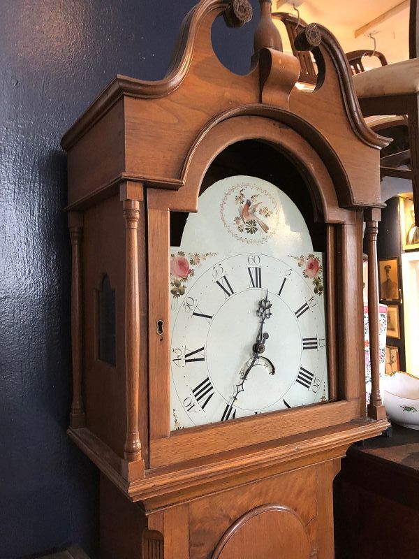 Maryland c1820 Chippendale Tawny Walnut Tall Case Clock