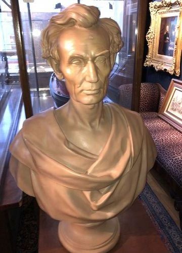 Abraham Lincoln Plaster Bust By Artist Volk 1828-1895