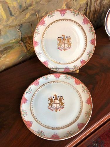 Pair of Chinese 18th “Century British East India Co” Plates 11”