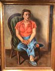 Boyer Gonzales Jr. 1909-1987 Portrait Shown At 1939 NYWF Oil 40x30“