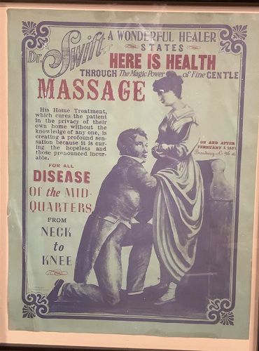 “HERE IS HEALTH, DR.SWIFT MASSAGE “ lithograph  16x12 inch