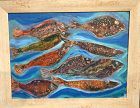 Harper Signed Oil On Canvas “Tropical Fish” 22x28”