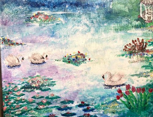 “Pond At Saint Marie” Impressionist Work signed KAMINSKI