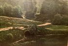 Large Brook Scene In Oil Circa 1900 32x45 inch