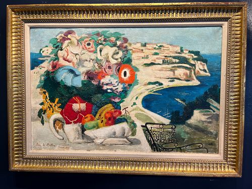 French Artist Jean De Botton 1898-1978, “Monaco 1937” Oil 30” x 36”