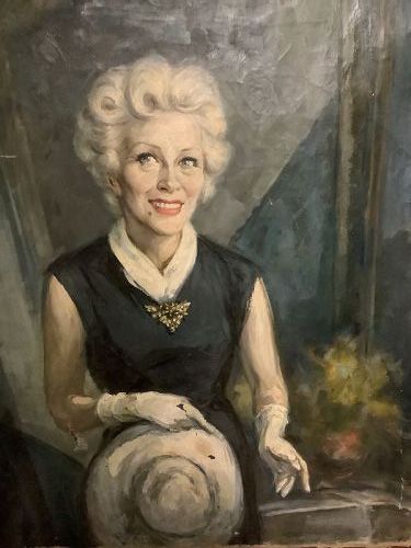 Iona Massey Artist Portrait In Oil Of A Lady 48x38” Mid Century