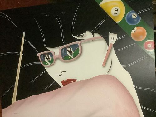 “Behind The Eight Ball”. After Nagel  Acrylic 1980s, 36x48 inches