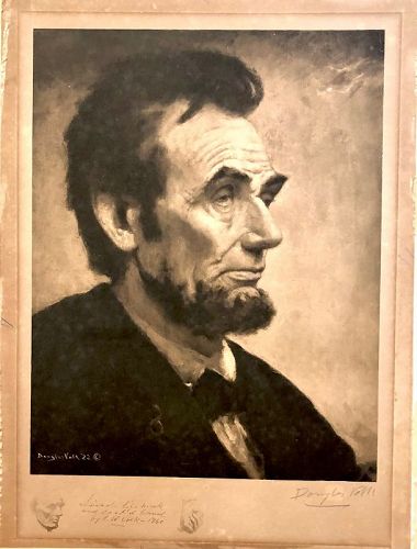 Photogravure Of Abraham Lincoln By Douglas Volk 16x12 inch