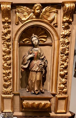 Saint Ursula Altar Sculpture Gold Leafed Eighteenth Century