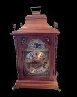 French Mantelpiece Moonphase Ornate Mahogany Clock Circa 1900