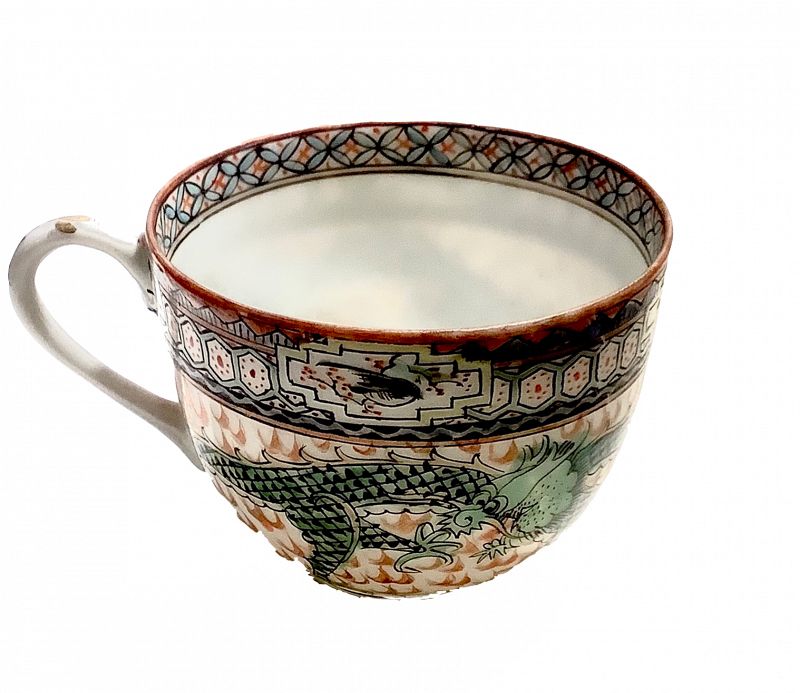 Chinese Royal Qing Dynasty Eggshell 5 claw Dragon Tea Cup 3x3.5