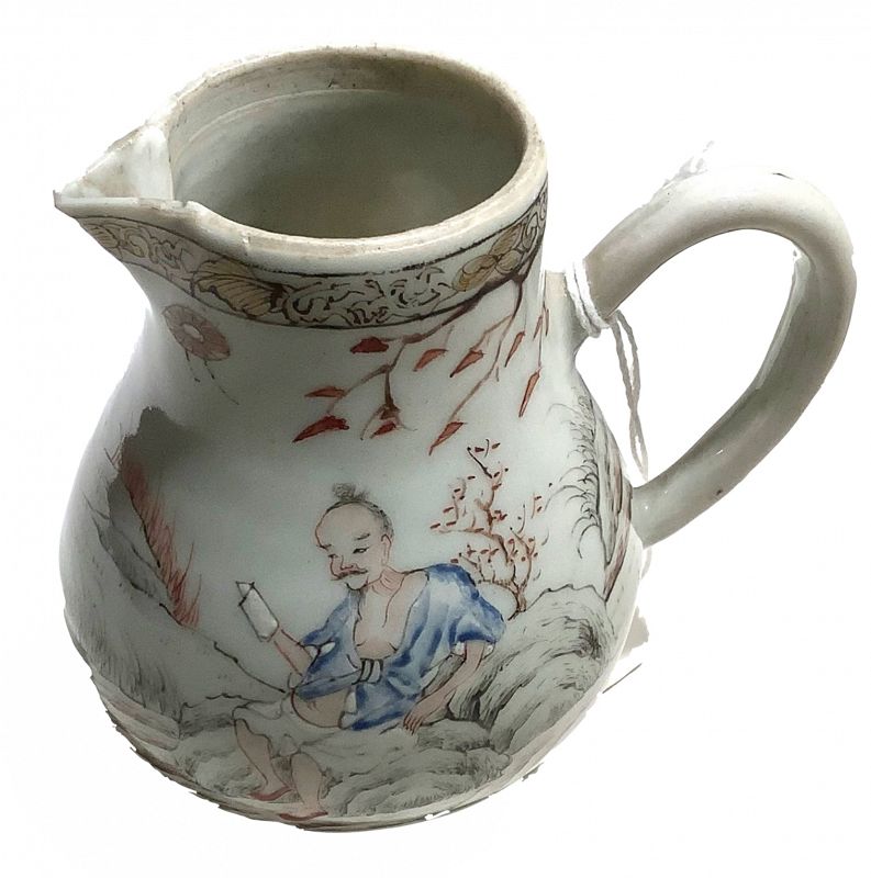 Chinese Qing Dynasty Deity Decorated Creamer 4 in Circa 1880