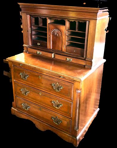 19th Century Chest Of Drawers W/ Secretary, Tambour,Ball & Claw Feet