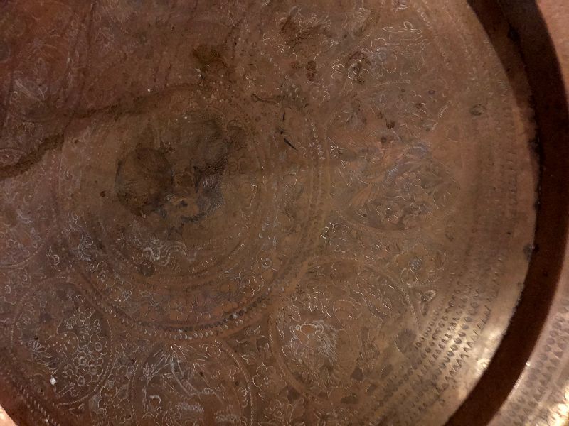 Asian Nineteenth Century Brass Tray Table 44 Inch