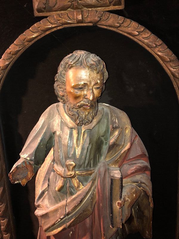 Nineteenth Century Italian Altarpiece Saint Peter Sculpture Polychrome