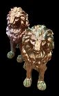 Pair Massive  Regency Early Nineteenth Century Copper Luster  Lions