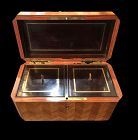 French Nineteenth  Century Marquetry Tea Caddy signed TAHAN