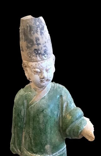 Chinese Ming Dynasty Terracotta Glazed Figure 14.5 in.