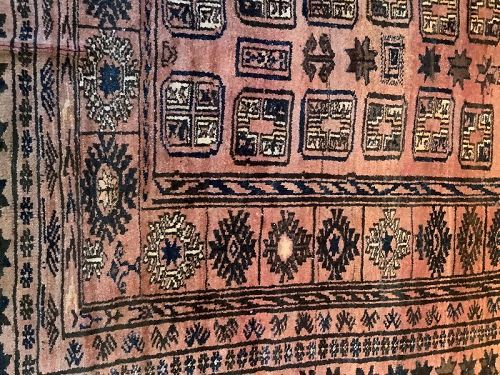 Afghan Bokara   Antique Wool Rug Measuring 110”x67”