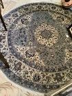 Important Persian Silk & Wool Tabriz Round Wool Carpet 1950 Silk 81”