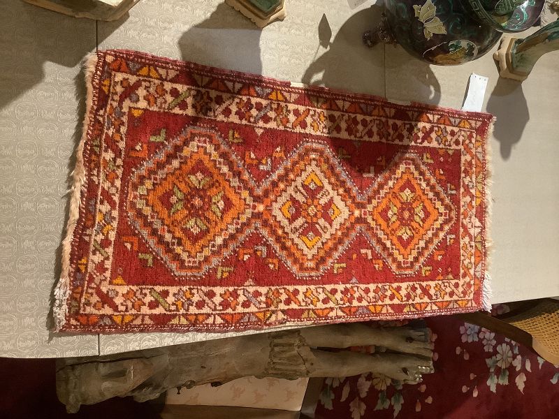 Turkmen Antique 19th Century Wool Tribal Rug 36x18”