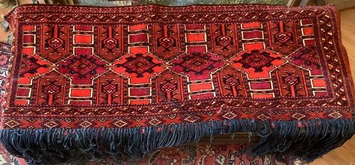 Rare Antique Turkmen  Wool Tent Rug 50”x30”